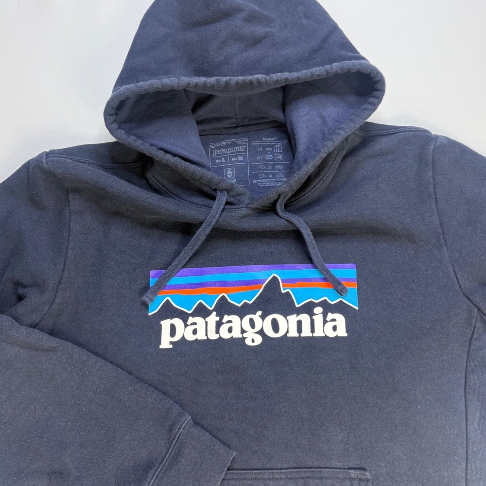 Patagonia Uprisal Hoodie Mens Medium Blue P-6 Logo Pullover Sweatshirt‎